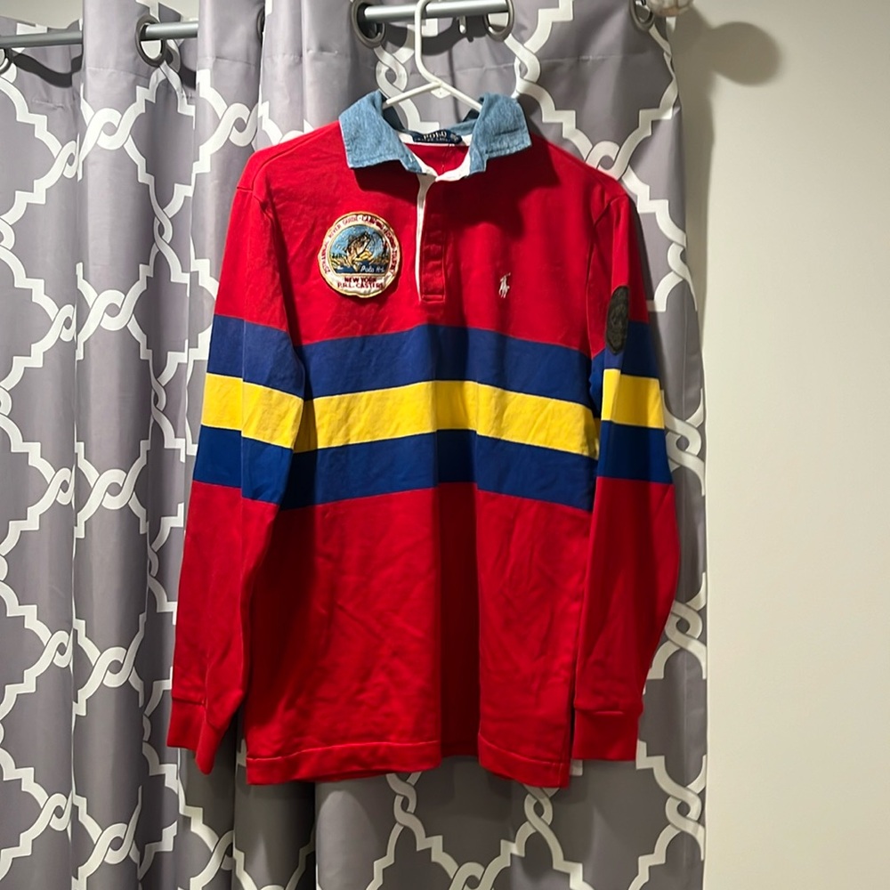 Polo Ralph Lauren Outdoors Sportsman Long Sleeve Polo Rugby Shirt Mens Sz Small